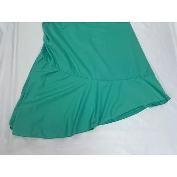Lole Women XS Green Athletic Sleeveless Tank Dress Asymmetrical Peek-a-Boo Back - Picture 4 of 6